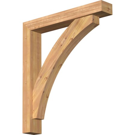 Ekena Millwork Thorton Block Smooth Bracket w/ Offset Brace, Western Red Cedar, 5 1/2"W x 34"D x 38"H BKT0604X34X38THR05SWR